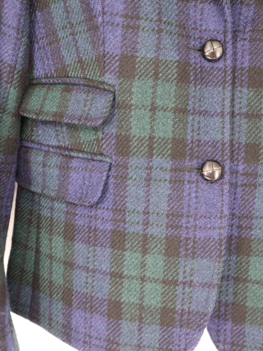 J.Crew Schoolboy Blazer Women’s 8 Black Watch Plaid 100% Wool Tartan Preppy - Picture 8 of 16